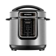 Panela de Pressão Elétrica Digital 6L Mondial Preto e Inox - PE-60-6L-