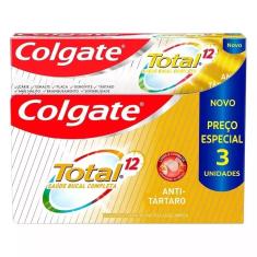 Creme Dental Colgate Total 12 Anti Tártaro 3 unidades 90g Preço Especial