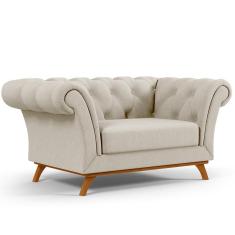 Sofá 2 Lugares Para Sala De Estar Império 150 Cm Bege C-107