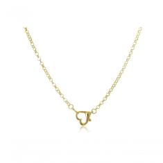 Pulseira Com Design De Elos Finos E Fecho De Coração Folheado Em Ouro 18k [f027]