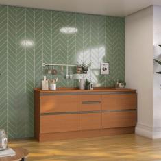 Kit De Cozinha 2 Balcões Com Tampo De Madeira Canela