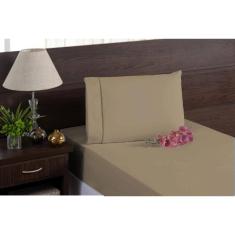 Jogo De Lençol Macio E Fronhas Ponto Palito Solteiro Avelã