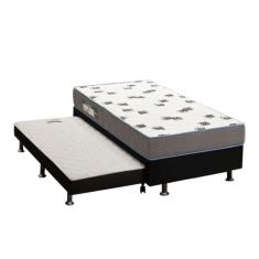 Cama Box c/Auxiliar Solteiro: Colchão Espuma Ortobom D33 Light + Base 