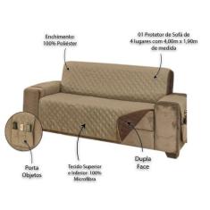 Protetor para Sofá de 4 Lugares Manu King - RT MAGAZINE, Kaqui/Tabaco