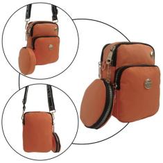 Bolsa mini bag transversal mais porta moeda - Ao Long, Laranja, P