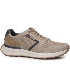 Tênis Casual Pegada Masculino em Couro Areia 110705-06-Masculino