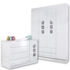 Ambiente Guarda Roupa Lívia e Cômoda com Lívia - 100% MDF