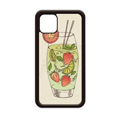 Capa com estampa de suco de frutas de morango para iPhone 12 Pro Max para Apple Mini Mobile Case