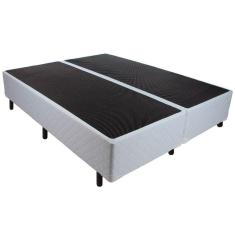 Cama Box Base Queen Universal Tecido White (158x198x24) - Luckspuma
