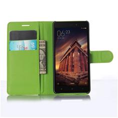 XIAOMI Capa para Redmi 3, capa carteira flip de couro PU premium com compartimento para cartão, suporte e fecho magnético [capa interior à prova de choque de TPU] Compatível com XIAOMI Redmi 3