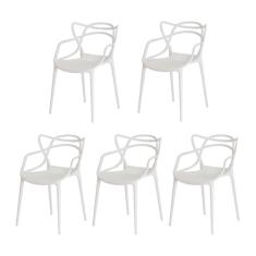 Kit 5 Cadeiras Allegra Branca Sala Cozinha Jantar