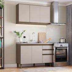 Cozinha Compacta Connect 6 Portas 2 Gavetas 100% Mdf Duna/Cristal - Henn