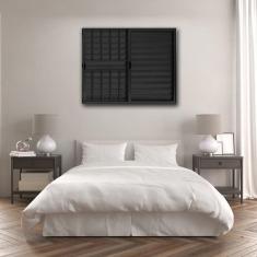Janela Veneziana de Alumínio 3 Folhas 100x100cm com Grade Linha Modular Preto