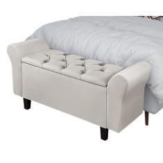 Recamier Baú Banco Divã Moderno Lara 1,30m Para Sala Quarto Sapateira 