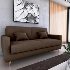 Sofá Cama Emilia Veludo Marrom E426 - Matrix - LM DECOR