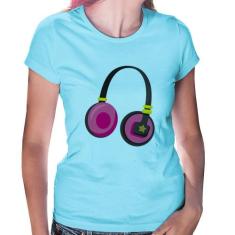 Baby Look Headphone Rosa - Foca na Moda, Azul bebê, P