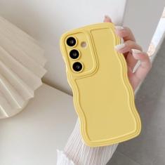 UEEBAI Capa de silicone com moldura ondulada para Samsung Galaxy A15 4G/5G, linda moldura ondulada, ajuste fino, à prova de choque, capa macia e bonita encaracolada feminina para Galaxy A15 4G/5G,