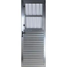 Porta Alumínio Social Postigo 1,00M Direita Vidro Brilhante