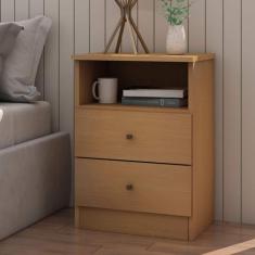 Mesa de Cabeceira com 2 Gavetas 39,8cm 0187 Irlanda Genialflex, Freijó