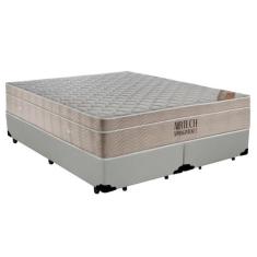Cama Box Queen Bipartido Sintético + Colchão Ortobom Airtech Molas Ens
