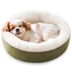 Love's cabin Cama de almofada redonda para cães e gatos, cama para animais de estimação de 63,5 cm para cães pequenos ou médios, fundo antiderrapante e resistente à água, camas para animais de