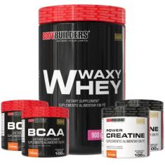 Kit Whey Protein Waxy Whey Pote 900g 2x BCAA 100g 2x Power Creatina 10