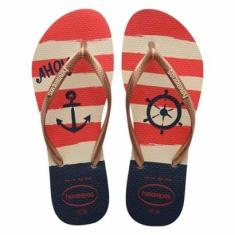 Chinelo Havaianas Slim Nautical Âncora Feminino-Feminino