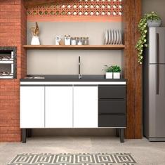 Gabinete de Aço Para Pia 150cm 3 Portas 3 Gavetas Netuno Cozimax Branc