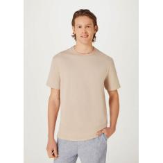 Camiseta Básica Masculina Comfort Super Cotton - Hering, M, Bege