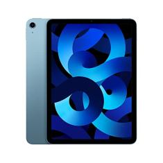 iPad Air da Apple (5a geração): Com chip M1, tela Liquid Retina de 10,9 polegadas, 256 GB Wi-Fi 6, câmera frontal de 12 MP, câmera traseira de 12 MP, Touch ID, Azul
