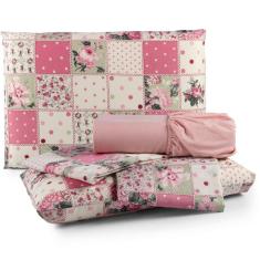 Jogo de Cama Lençol Casal Queen Estampado Percal 4 Un