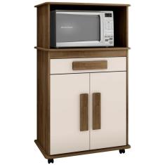 Balcão Armário Multiuso P/Micro-Ondas Freijó/Off White