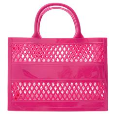 Bolsa sacola feminina de verão de malha de praia Hobo Bolsa de compras de grande capacidade com alça superior bolsa de armazenamento de geleia 2023, rosa, Free, Durável