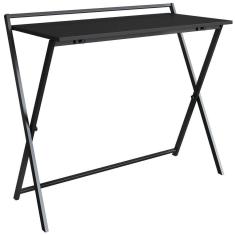 Escrivaninha Dobravel Estilo Industrial P1022 Preto Grafite Pp Preto Grafite
