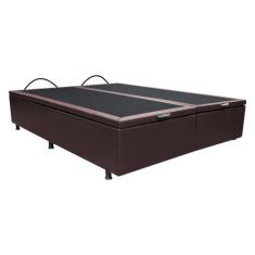 Base Box Baú para Cama Casal King 192x203cm Bipartido Liz S05 Sintétic