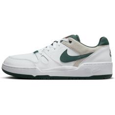 Nike Tênis masculino Full Force Low (HF1739-100, branco/vidro marinho/argila cósmica/verde vintage), Branco/vidro verde-mar vintage, 37