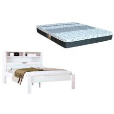 Colchão Casal Class Castor + Cama Invicta Branco - Santos Andirá