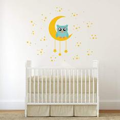 Adesivo Parede Infantil para Quarto Coruja na Lua
