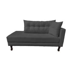 Divã Recamier Troya 1,80 Cm Lado Direito Suede Grafite