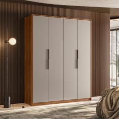 Guarda Roupa Casal 4 Portas Attore Nogueira Touch/nude Prime Tx