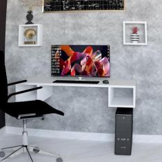 Mesa Suspensa Fechada Nichos Quadrados Computador Trabalho Home Office