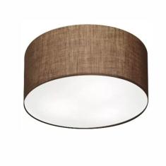 Plafon Cilíndrico Md-3047 Cúpula em Tecido 45x15cm Café - Bivolt