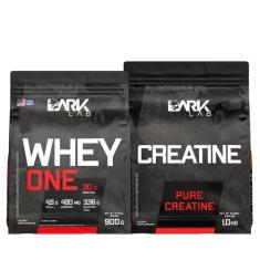 Kit Whey Protein One 900g + Creatina Pura 100% Refil 1kg Dark Lab, Cho