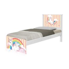 Cama Solteiro Adesivada Unicórnio Meigo Com Colchão