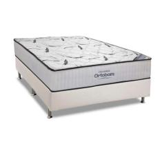 Cama Box Casal: Colchão Espuma Ortobom D45 High Foam + Base CRC Couran