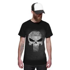 Camiseta O Justiceiro Caveira The Punisher Black, XG, Preto