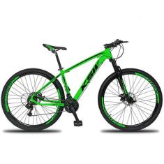 Bicicleta Aro 29 Ksw 21 Marchas Freios Disco, K7 e Suspensão, 19", Ver
