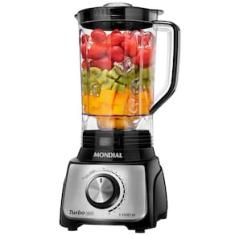 Liquidificador Mondial Turbo L-1100 3L 1100W 12 Velocidades Preto/Inox