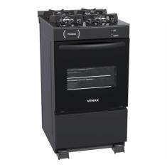 Fogao 4 Bocas Venax Picasso Vitreo Preto Fosco Gas Glp