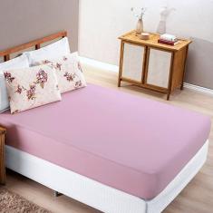Jogo de Lençol Casal Padrão Quality Malha 100% Algodão 3 Peças - Rose